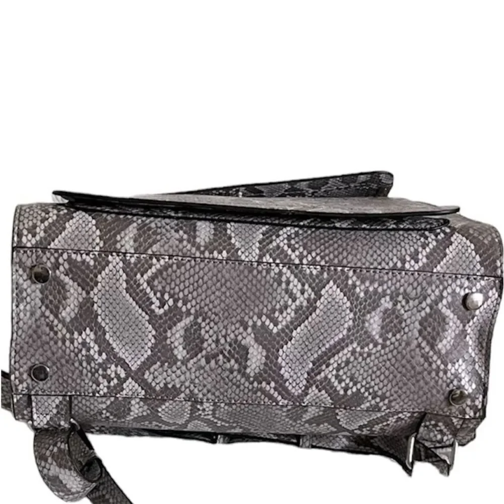 Alfani Krissie Snakeskin Backpack Grey Faux Leather